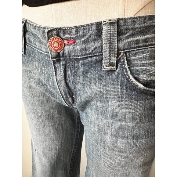 Armani Exchange Jeans Womans Size 4 Low Rise Straight Leg Distressed Denim - Picture 8 of 13